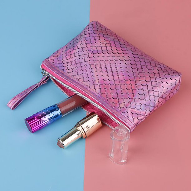 2 unids/set bolsas de maquillaje es organizador de neceser cosmético de embrague Púrpura Colco Bolsa de maquillaje de PVC