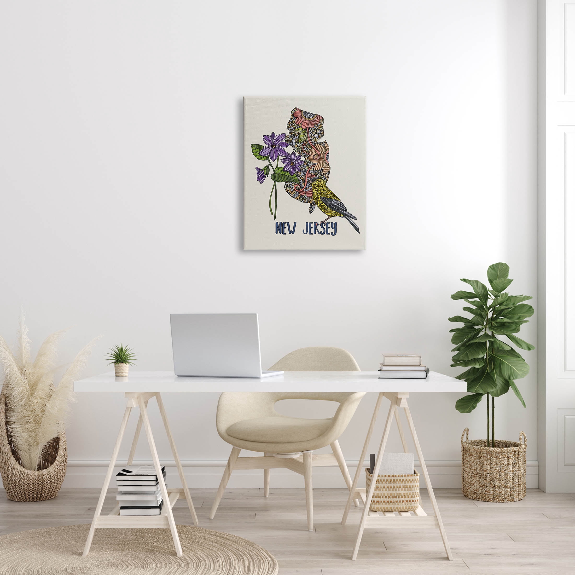 Stupell Industries New Jersey Detailed Pattern Graphic Art Gallery Wrapped Canvas Print Wall Art, Design by Valentina Harper