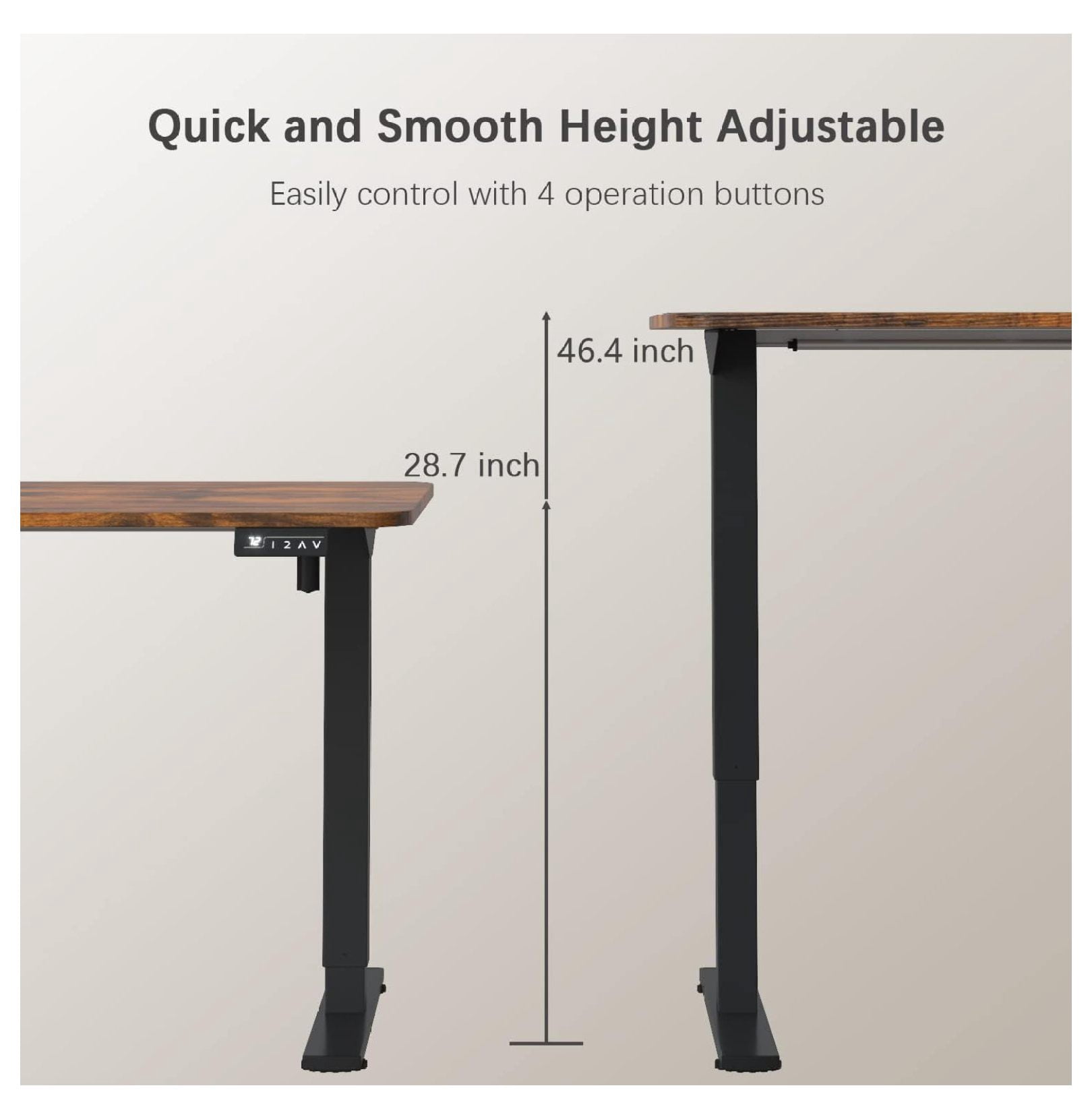WDZS Electric Height Adjustable Standing Desk Large 55 x 24 Inches Sit Stand up Desk Home Office Computer Desk Memory Preset with T-Shaped Metal Bracke, Brown