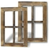 GreenCo Wooden Rustic Wall Mount Window Frames Vintage Country Farmhouse Wall Décor -Set of 2