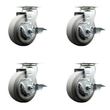 Tool Box Caster Wheel Set – 5 Inch Thermoplastic Rubber Swivel Casters – SCC