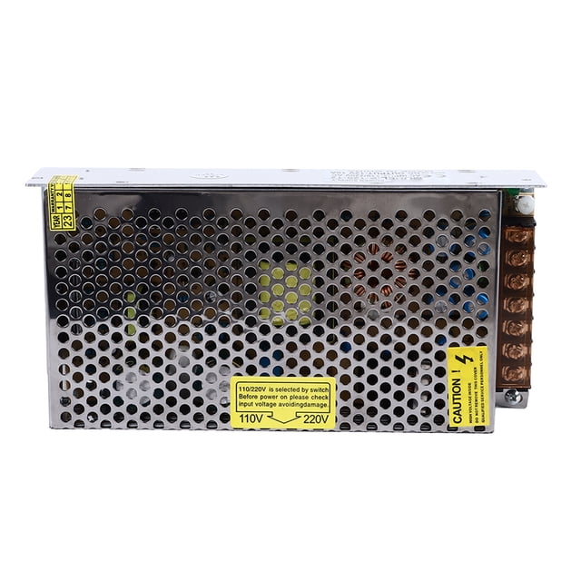 Fuente de alimentación conmutada de 12 V, 10 A, 120 W, con carcasa de hierro y protección contra sobrecarga, fuente de alimentación CC multifuncional para tira de LED y cámara.