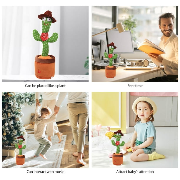 Artesanías De Decoración Del Hogar, Juguete Que Habla Del Cactus Que Baila, Cactus Que Canta Que Se Retuerce Repite Lo Que Dices, Juguete Que Habla De Felpa Suave Cactus Que Habla Eléctrico Juguetes P Muyoka Hogar