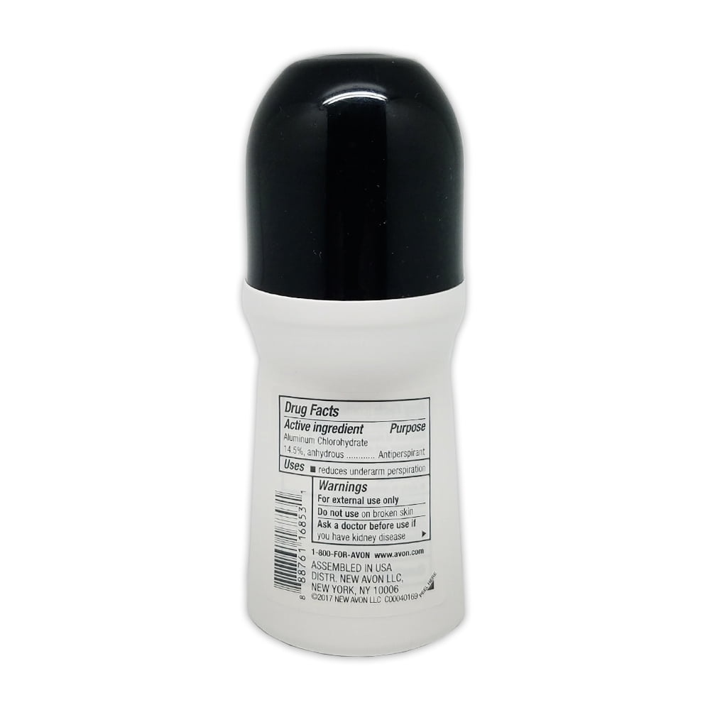 Avon Black Suede Men's Roll-on Deodorant. Non-Whitening, Non-Staining, Quick-Drying Formula. 2.6 Oz / 75 ml. Pack of 12
