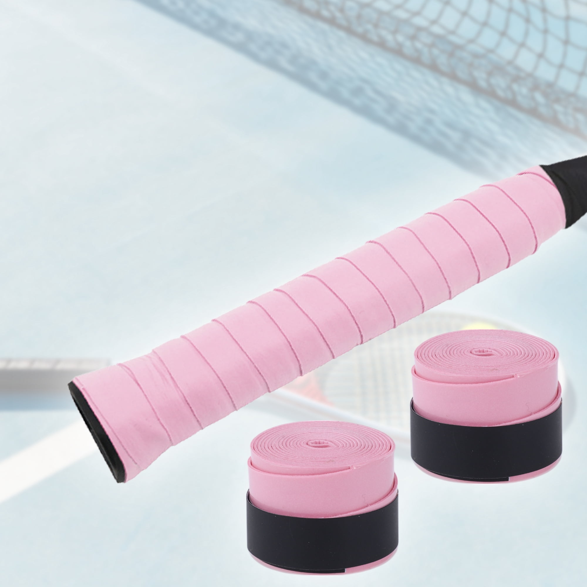 Unique Bargains 2 Pcs Tennis Racket Grip Tape Light Pink