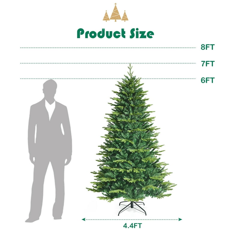 Costway 7ft Pre-lit Hinged Christmas Tree w/ Remote Control & 9