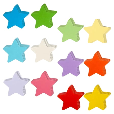 Pretyzoom 12Pcs Assorted Color Star Paper Cutouts for Bulletin Board Craft Decor and Party Decorations