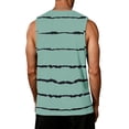 thumbnail image 3 of Fabrcox S-5XL Tank Tops for Men Striped Crew Neck Sleeveless Shirts Men Big and Tall Color Block Fitness Basketball Men Muscle Shirt Green XL, 3 of 3
