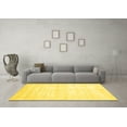 thumbnail image 3 of Ahgly Company Machine Washable Indoor Rectangle Solid Yellow Modern Area Rugs, 7' x 10', 3 of 4
