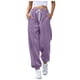 thumbnail image 1 of Pantalones de chándal con cordón para mujer para otoño/invierno: pantalones holgados de color liso con cintura elástica, tallas S-XXXXL, 1 of 5