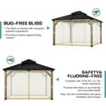 thumbnail image 6 of Aoodor Universal 10 x 10 ft. Gazebo Replacement Mosquito Netting Screen 4-Panel Sidewalls with Double Zipper for Patio Backyard Deck and Lawns (Only Netting), 6 of 9