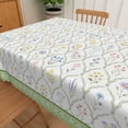 thumbnail image 3 of Vintage Green Floral Rectangle Tablecloth,Stain Resistant Waterproof Table Cover for Rustic Home Kitchen Decor,60x70 Inch, 3 of 7