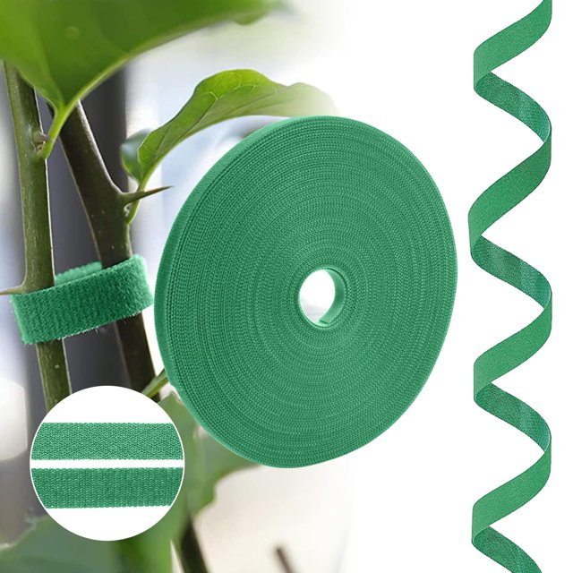 Corbata para plantas de jardín verde, cinta para lazos para plantas, cinta autoadhesiva, tiras para jardín con lazo de gancho, lazos para árboles ajustables para plantas oso de fresa Hogar