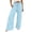 Blue*, variant on Women's Pants High Waist with Drawstring Solid Color Casual Everyday Wear Breathable Elastic Waist Chic Holiday Trousers