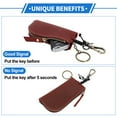 thumbnail image 6 of Unique Bargains Car Key Case Universal Leather Smart Key Fob Cover 4.72"x2.28"x0.79" Burgundy, 6 of 6