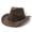 Brown, variant on Western Cowboy Hat with Ethnic Style Wool Mid Brim Performance Hat for Outdoor and Casual Wear Coffee One Size