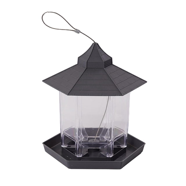 Comedero para Pájaros Silvestres Sunnimix Colgante Impermeable Gazebo Techo Gris