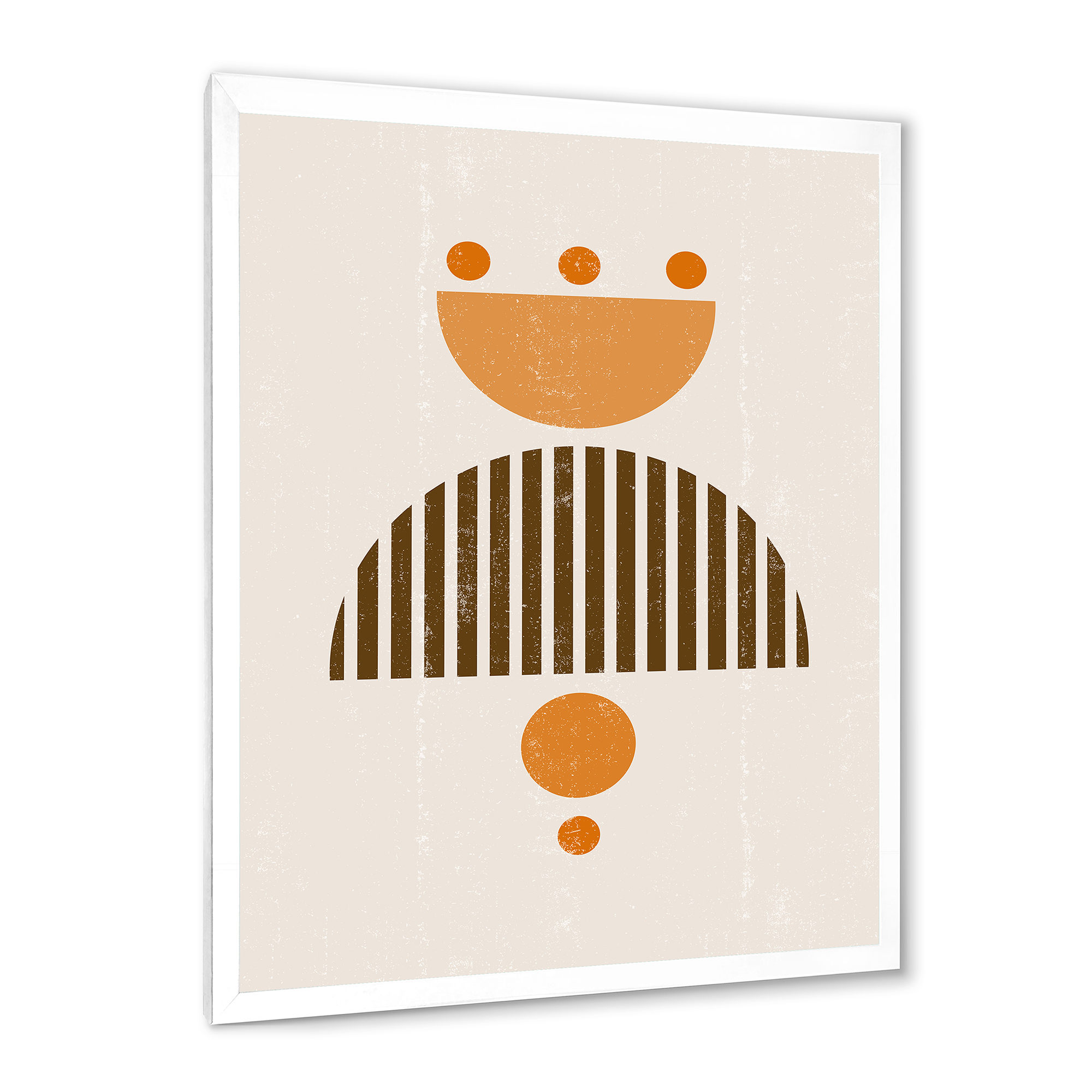 Designart 'Abstract Minimal Moon and Sun In Earth Tones II' Modern Framed Art Print