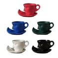 thumbnail image 2 of Latte Cup Kissing Mug Set Rounded Edge Easy to Clean Coffee Cup for Cereal Water Juice and Orange  White, 2 of 8