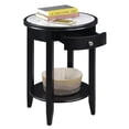 thumbnail image 2 of Convenience Concepts American Heritage Baldwin 1 Drawer End Table with Shelf , White Faux Marble Top & Black Frame, 2 of 4
