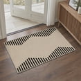 thumbnail image 4 of 5x7 Washable Rugs for Living Room and Bedroom, Machine Washable Non Slip Low Pile Lightweight Area Rugs,Rug for Dining Room and Home Office, Black Stripes Beige Black, 4 of 6