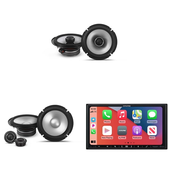 Alpine iLX-407 7-Inch Multimedia Receiver Apple Carplay and Android Auto & S2 6.5" Component Speakers / 6.5 Coax