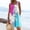 A_ Sky Blue, variant on Botanical Print Square Neck Short Overalls, Soft Comfort Fabric, Side Pockets, Relaxed Cutting for Outdoor Leisure and Daily Casual Moments Blue S