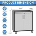 thumbnail image 3 of IKIMI 34.65"H Metal Storage Cabinet with Wheels, Locking Garage Tool Cabinet with Adjustable Shelf, Black & Gray, 3 of 8