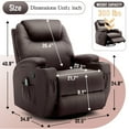 thumbnail image 2 of Korser Fauteuil Inclinable Pivotant à Bascule avec Massage en Similicuir pour Salon, Brun, 2 of 7