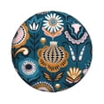 thumbnail image 2 of XMXY Folk Floral Blue Nordic Spare Tire Cover, Universal Waterproof Cover for Jeep RV Tire Wheel Protection, 16 inch, 2 of 7