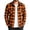 Orange, variant on Men's Plaid Turn Down Collar Shackets Long Sleeve Full Zip Shirts Jacket Fashion Casual Daily Outerwear