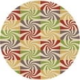 thumbnail image 1 of Ahgly Company Tapis Rond Lavable en Machine Intérieur Transitionnel Brun Or, 5 Pieds Rond, 1 of 7
