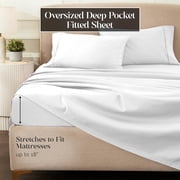 Superior Egyptian Cotton 1200 TC Eco-Friendly Sheet Set, Queen, White
