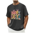 thumbnail image 5 of Generic Men's Happy Easter T Shirts Rabbit Ears Eggs Flowers Leaf Tops Summer Crew Neck Tees Cotton Going Out Shirts, 5 of 5