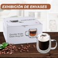 thumbnail image 2 of Juego de 4 Tazas Transparente para Caf&eacute; de Vidrio de Doble Pared - Tazas de Vidrio Fondo Aisladas con Asa - Perfectas para Caf&eacute; Expreso, Caf&eacute; con Leche y Capuchinos (8, 2 of 7