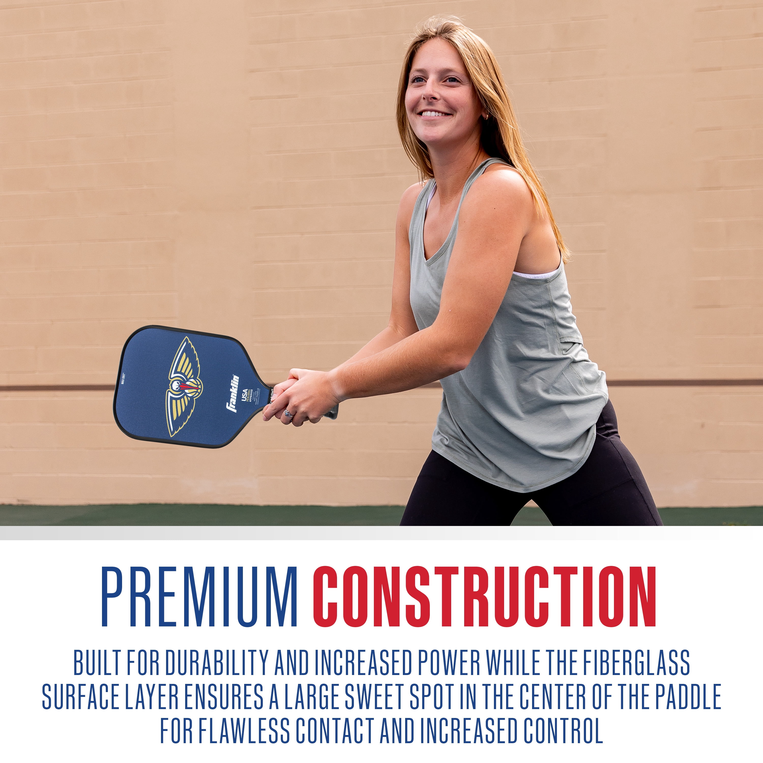 Franklin Sports NBA New Orleans Pelicans Pickleball Paddle - Official NBA Team Pickleball Paddles - USAP (USAPA) Approved Premium Quality Pickleball Paddles - Authentic Team Logos + Colors