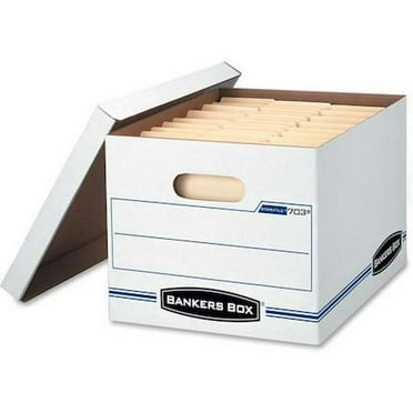 Bankers Box Storage Box, White, 6 PK