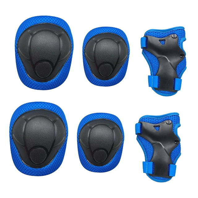 Conjunto de engranajes de protección ajustables para de 3 a 9 años de edad, rodilleras, coderas protectores de muñeca para monopatín, patinaje - Azul Sunnimix rodillera para niños pequeños