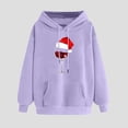 thumbnail image 2 of Timegard Chandails en Molleton de Noël pour Femmes Imprimé Manches Longues Chandails à Capuchon Chandail Tops Automne Hiver Mode, 2 of 3