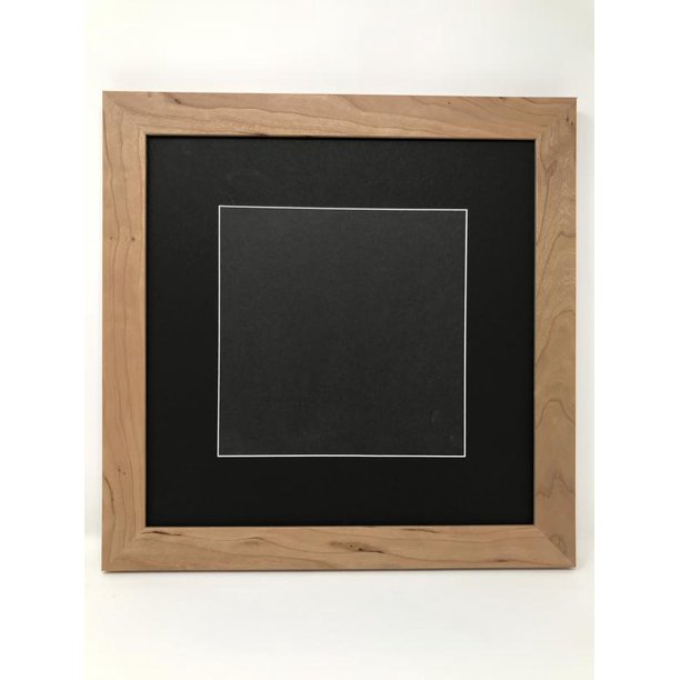 12x12 Square 1.25" Solid Wood Natural Rustic Picture Frame with Black