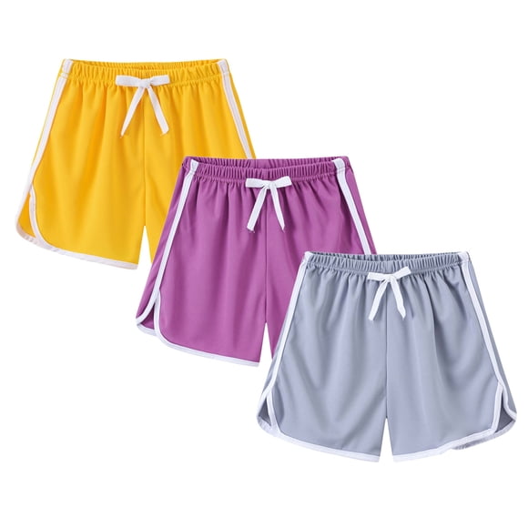 Odeerbi 3-11 Años Niños Niñas 3 Pcs Athletic Dophin Pantalones Cortos Deportes Yoga Pantalones Cortos Verano Casual Color Sólido Playa Pantalones Cortos