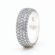 thumbnail image 1 of Anillo de plata con pavé de tres filas eterno bañado en plata, anillo de diamantes de lujo a la moda, regalo de poder para el dedo para mujeres, 1 of 5