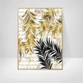 thumbnail image 4 of Set of 3 design poster murals, forest golden leaves palm leaf, without frame, mural print pictures art poster decoration for living room, 4 of 5