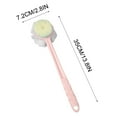 thumbnail image 3 of Vrorvz 2 in 1 Long Handle Bath Brush for Adults Soft Hair Shower Brush and Bath Pouf Dual-Sided Design Ergonomic 13.8 in Non-Slip Handle Suit for Back Scrubbing and Exfoliation, 3 of 4