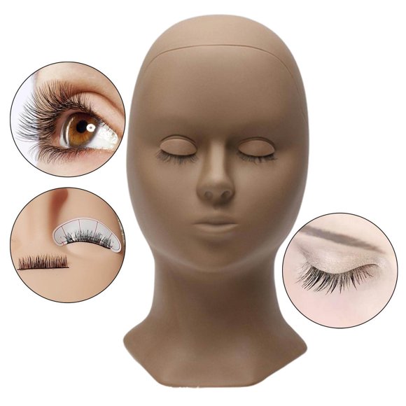 thinsony Silicone Training Mannequin Head for Training Profession Use Face Head Black Head Mold
