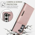 thumbnail image 4 of Allytechgroup 2 in 1 Wallet Case for Samsung Galaxy Z Fold 6, Detachable Cards Holder [Compatible with Magsafe] Shockproof Anti-Scratch Slim Fit Shell Cover for Galaxy Z Fold 6, Rosegold, 4 of 11