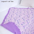 thumbnail image 6 of LollyBanks Ruffle Baby Girl Blanket, Organic Cotton Muslin Crib Quilt, 40 x 36 in, Daisy Print, 6 of 8