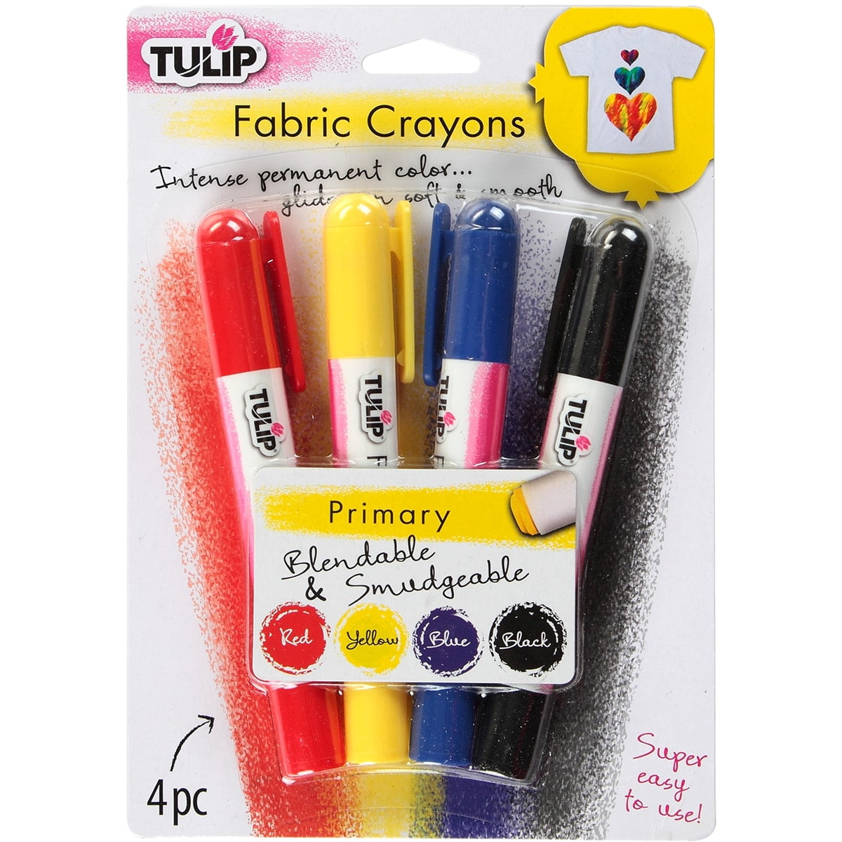 12 Packs: 6 ct. (72 total) Tulip® Fabric Markers®, Fine Tip Primary