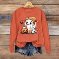 thumbnail image 2 of Towmus Halloween Sweatshirts for Women Funny Pumpkin Sweater Cute Print Coffee Graphic Pullover Shirts Crewneck Long Sleeve Shirts Tops, 2 of 4