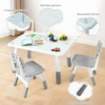 thumbnail image 4 of Toddler Table and 2 Chairs Set, Height Adjustable Kids Table and Chair Set, 31.5''L x 23.6''W, Marble Pattern & Graffiti Desktop, Children Multi-Activity Table for Home/Daycare/Classroom, 4 of 7